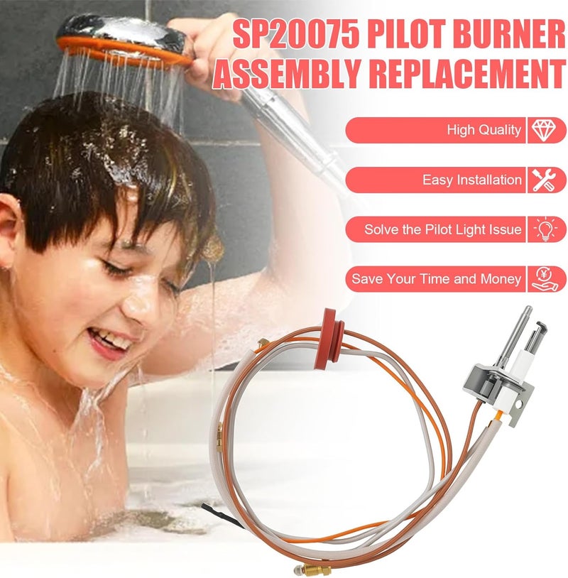 Ketofa Upgraded SP20075 Pilot & Igniter Assembly, Compatible with Rheem Richmond Water Heater Parts, PROTECH & GE Units, Natural Gas Water Heater Pilot Assembly Replacement - Image 2